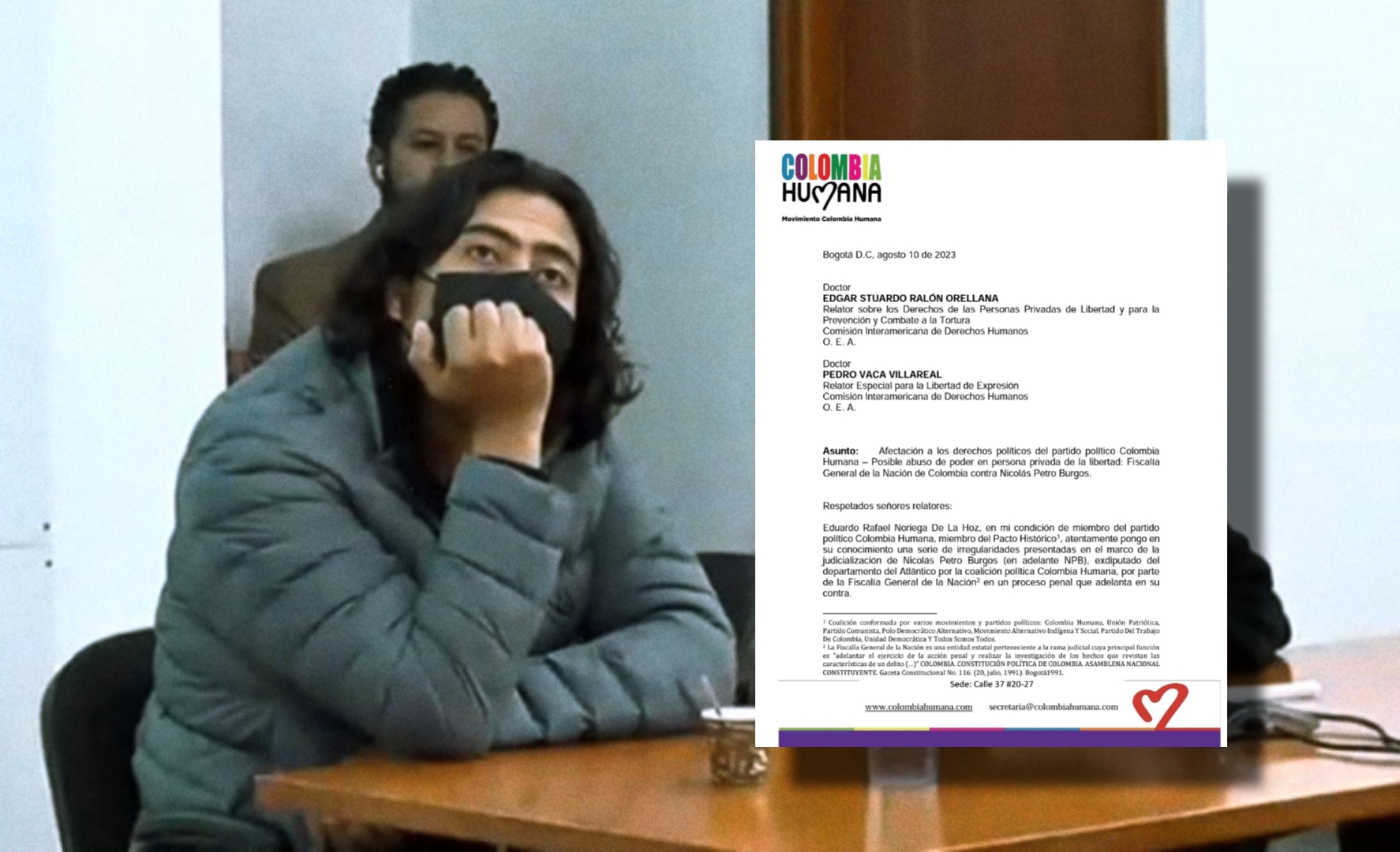 La carta de Colombia Humana a la CIDH por presuntas presiones de Fiscalía a Nicolás Petro