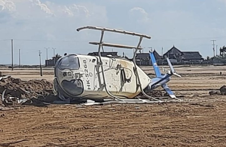 Video: helicóptero se accidentó en La Guajira con siete personas a bordo