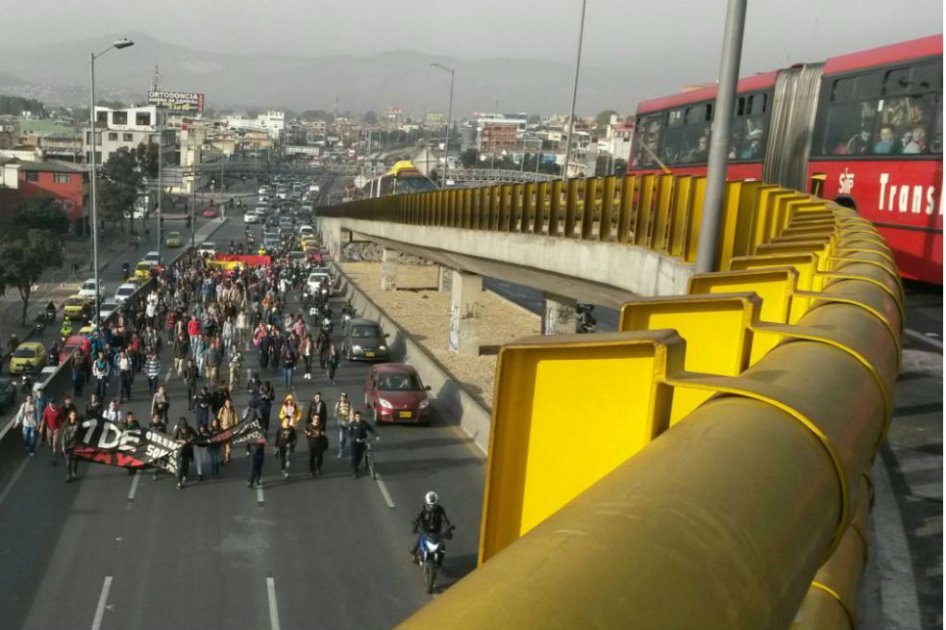 Arranca jornada de protestas y movilizaciones en Bogotá
