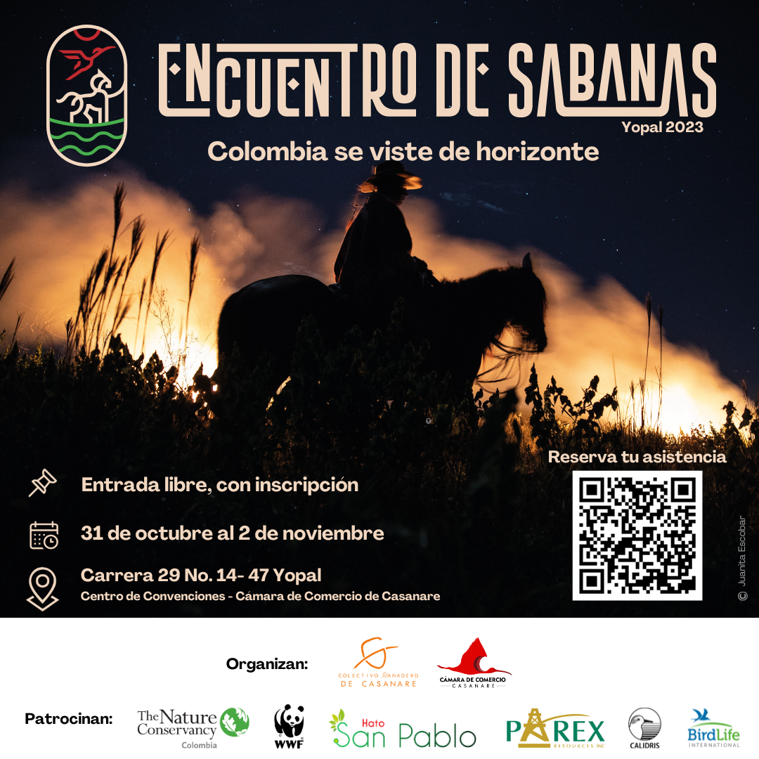 Afiche principal del Primer Encuentro de Sabanas, Colombia se viste de horizonte. Yopal 2023.