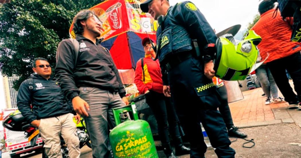Operativo en la carrera séptima terminó en comparendos e incautación de cilindros de gas