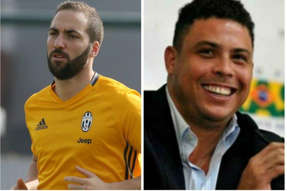El argentino Gonzalo Higuaín y el brasilero Ronaldo Nazário.