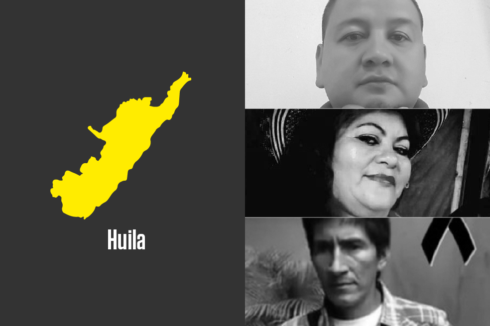 De arriba abajo: John Fredy Álvarez Quinaya, Mireya Hernández Guevara y Julio Gutiérrez Avilés.