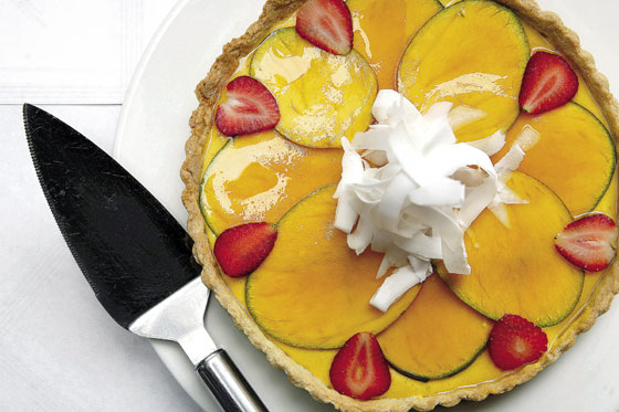 Pie de mango y coco