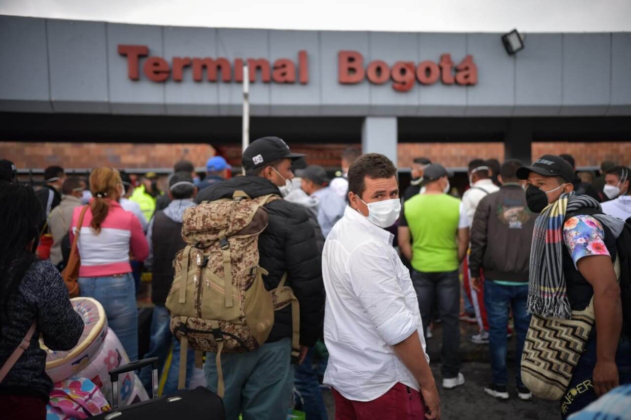 En imágenes: la congestión de la Terminal de Transporte este martes en Bogotá