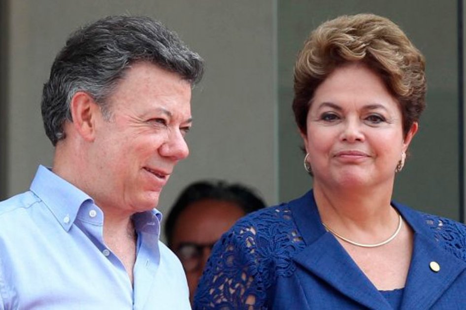 El presidente de Colombia, Juan Manuel Santos con su homóloga de Brasil, Dilma Rousseff.    Foto: Agencia EFE 