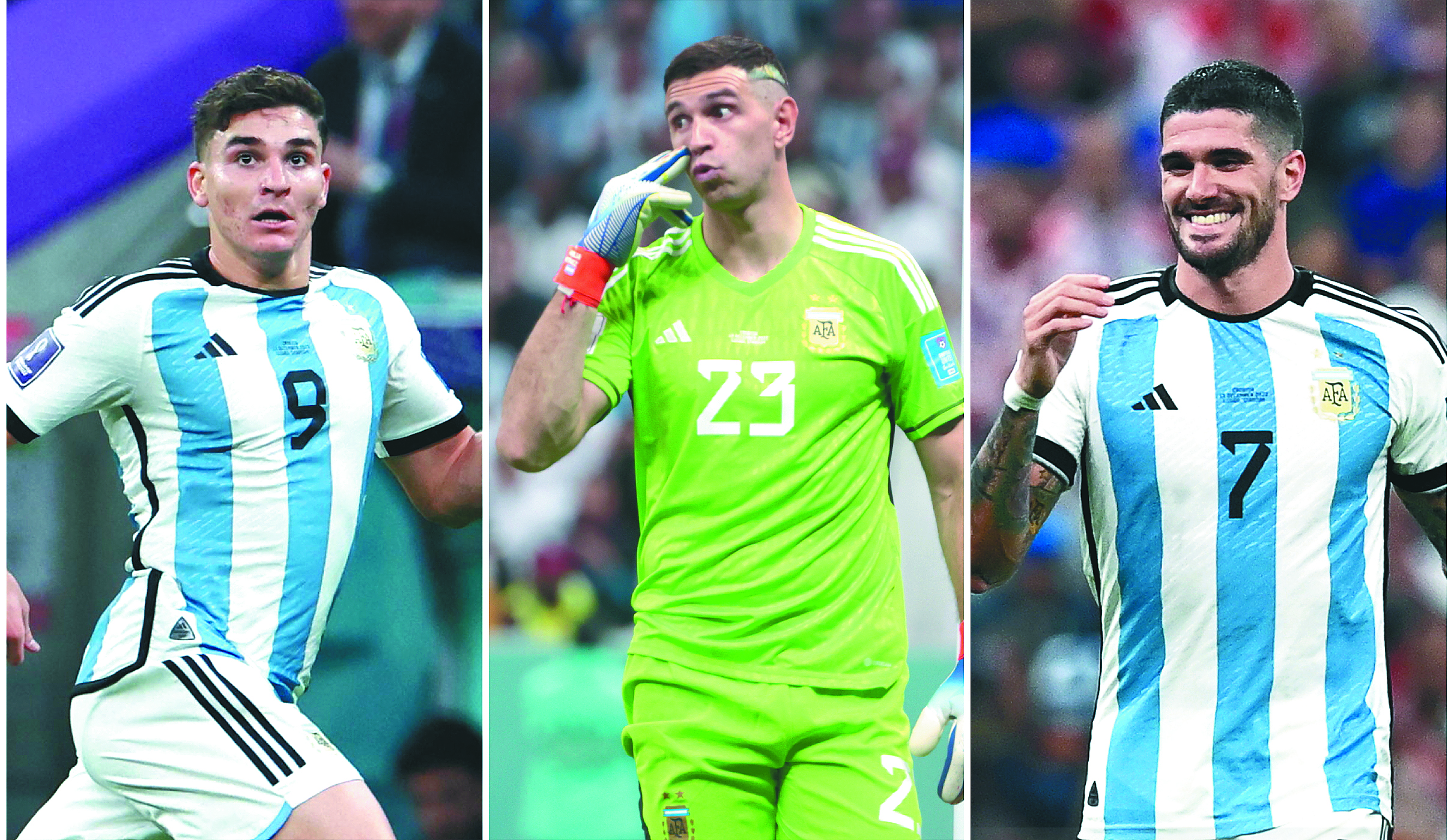 “Dibu”, De Paul y Julián Álvarez, las claves del equipo de Scaloni y Messi