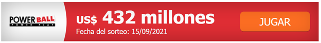 Para el siguiente sorteo de esta semana el Powerball ofrece 432 millones de dólares.