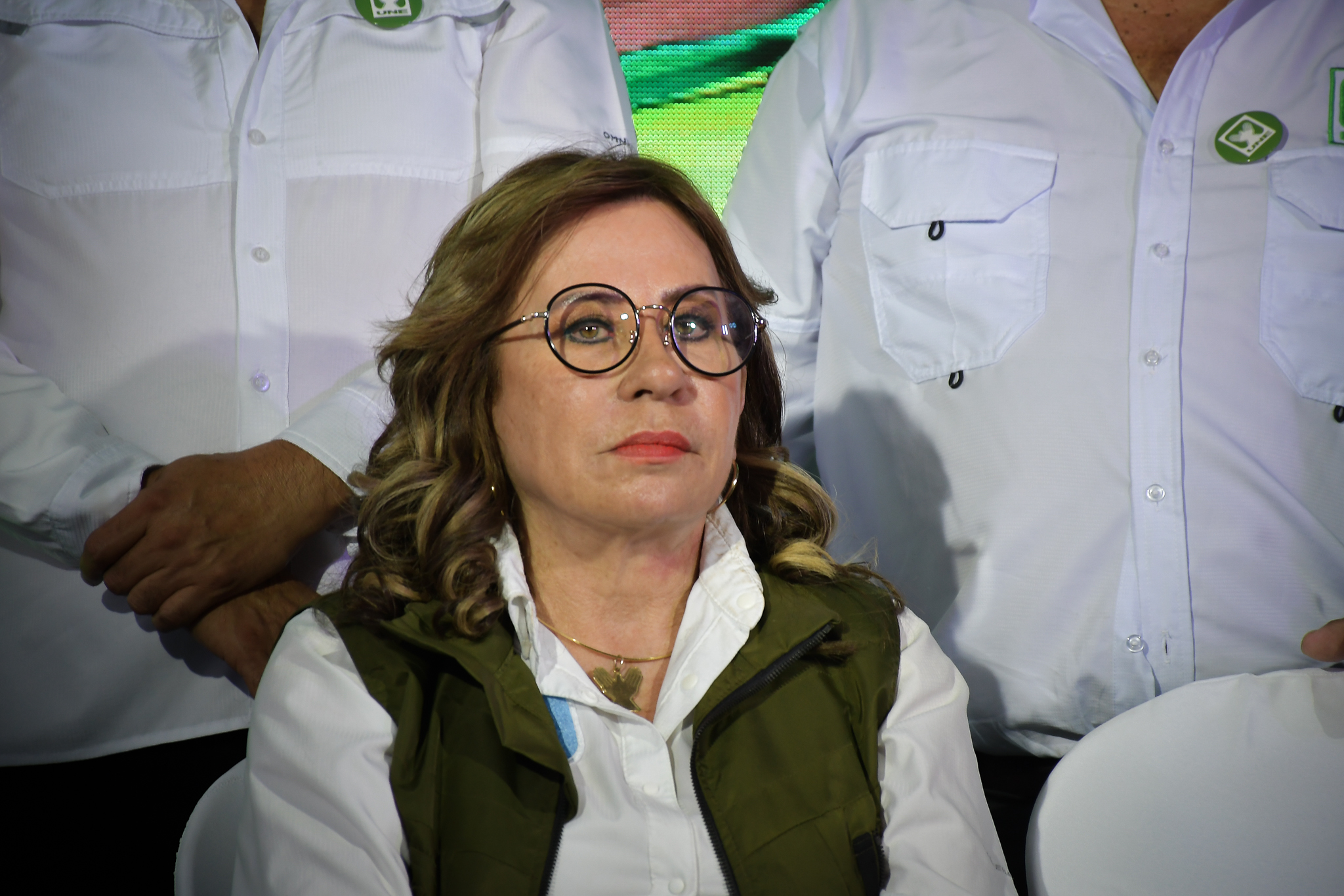 AME7426. SANTA CATARINA PINULA (GUATEMALA), 17/06/2023.- La candidata presidencial y exprimera dama Sandra Torres cierra su campaña electoral durante un mitin con sus simpatizantes hoy, en el municipio de Santa Catarina Pinula (Guatemala). Las elecciones en Guatemala se llevarán a cabo el próximo 25 de junio para definir a las autoridades del país centroamericano para el período 2024-2028. EFE/ David Toro