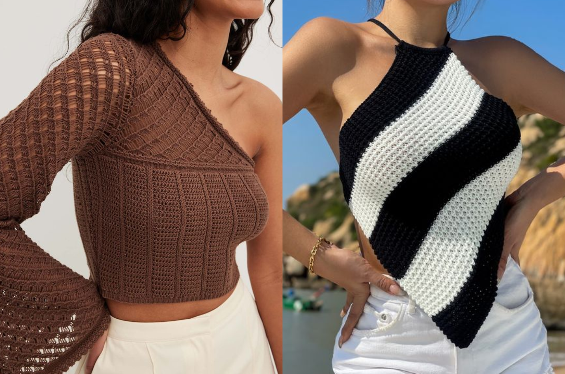 Es una blusa de moda en 2024 que se destaca por su textura y confección