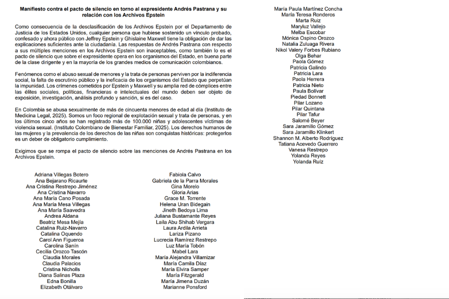 Carta firmada por 67 periodistas, académicas y abogadas.