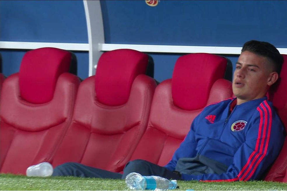 Dejó de ser protagonista: el pálido 2018 de James Rodríguez