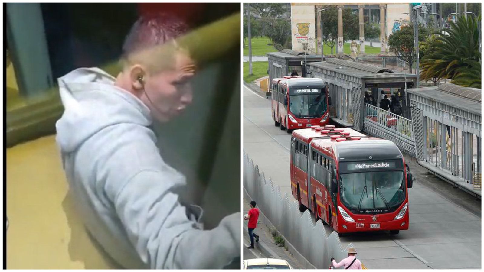 Video: joven cae al colgarse en un Transmilenio en movimiento