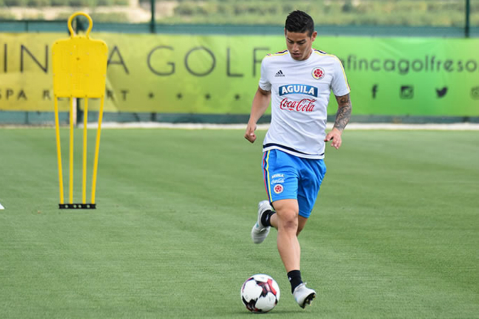 James entrenó con normalidad con la selección colombiana