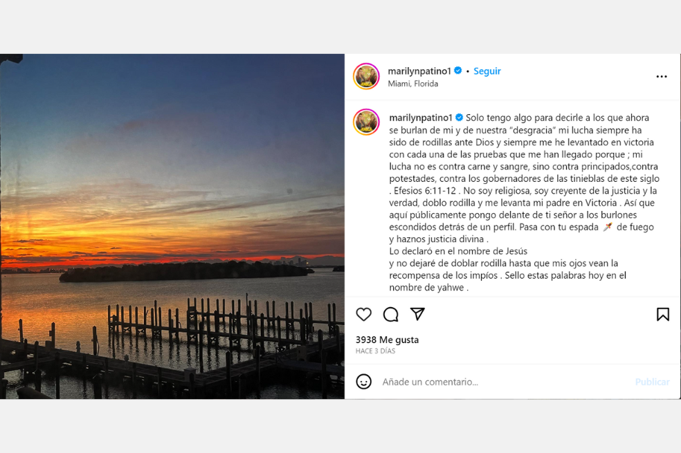 Marylin Patiño respondió las burlas por muerte de su exesposo: “justicia divina”