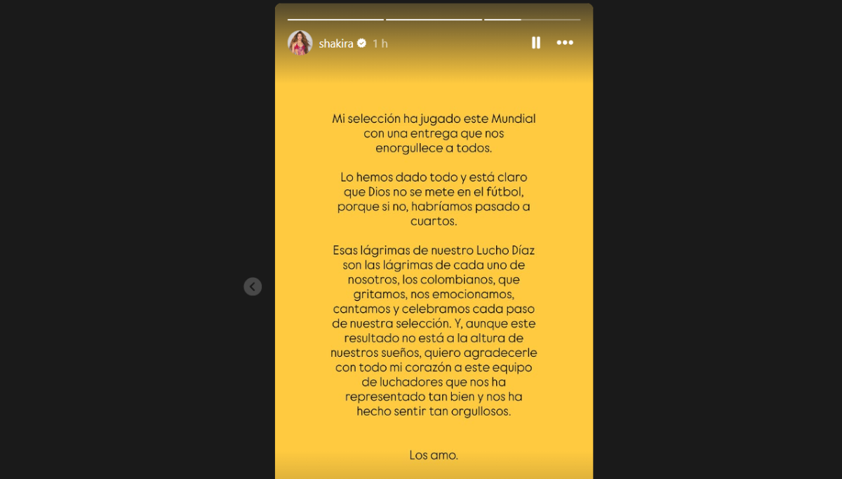 Shakira reaccionó a eliminación de Colombia del Mundial 2026: “Dios no se mete en el fútbol”