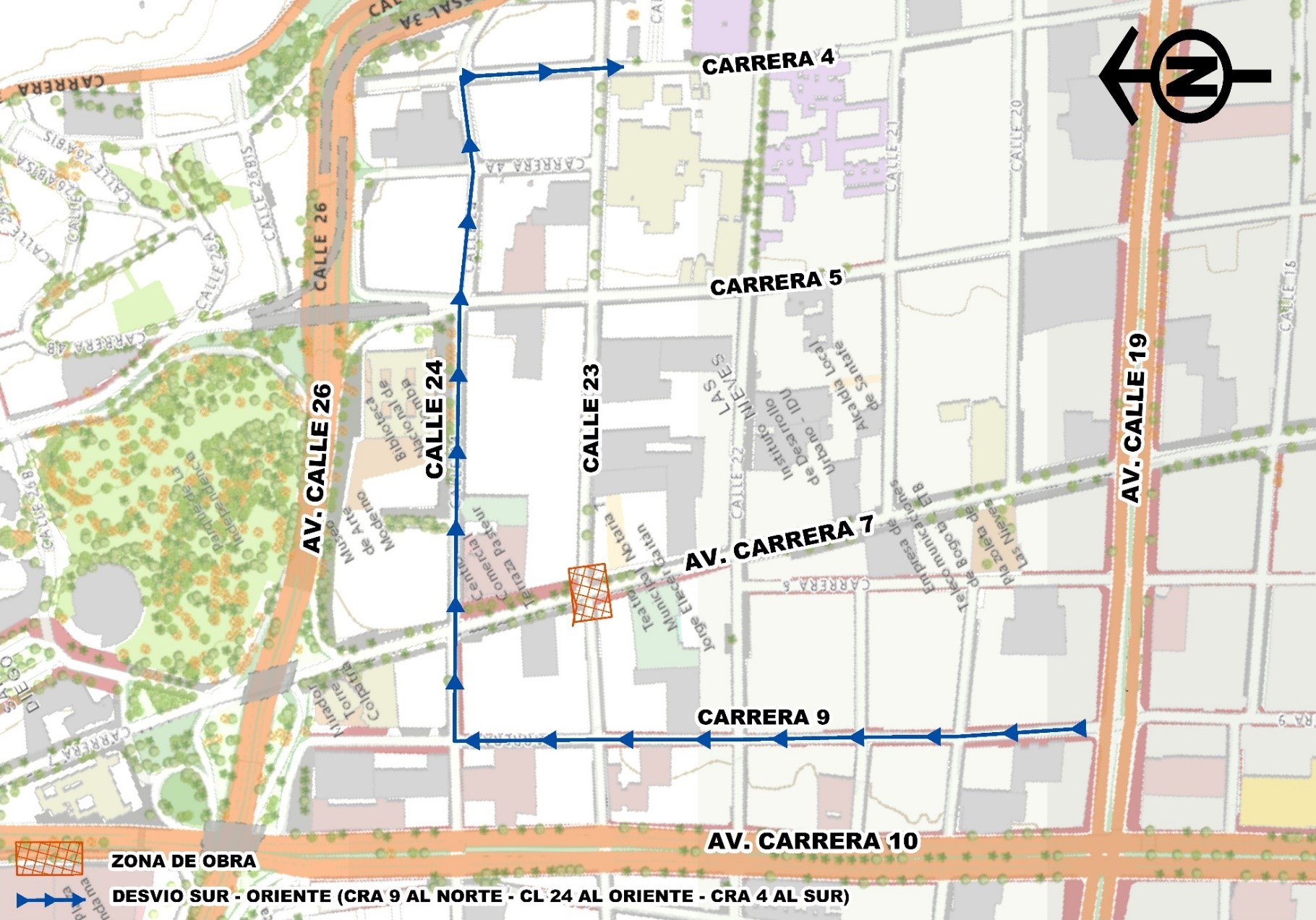 Los peatones y ciclistas no sufrirán ningún tipo de afectación, por lo que podrán circular normalmente por infraestructura destinada para tal fin. Además, se garantizará el acceso controlado a los predios del sector.