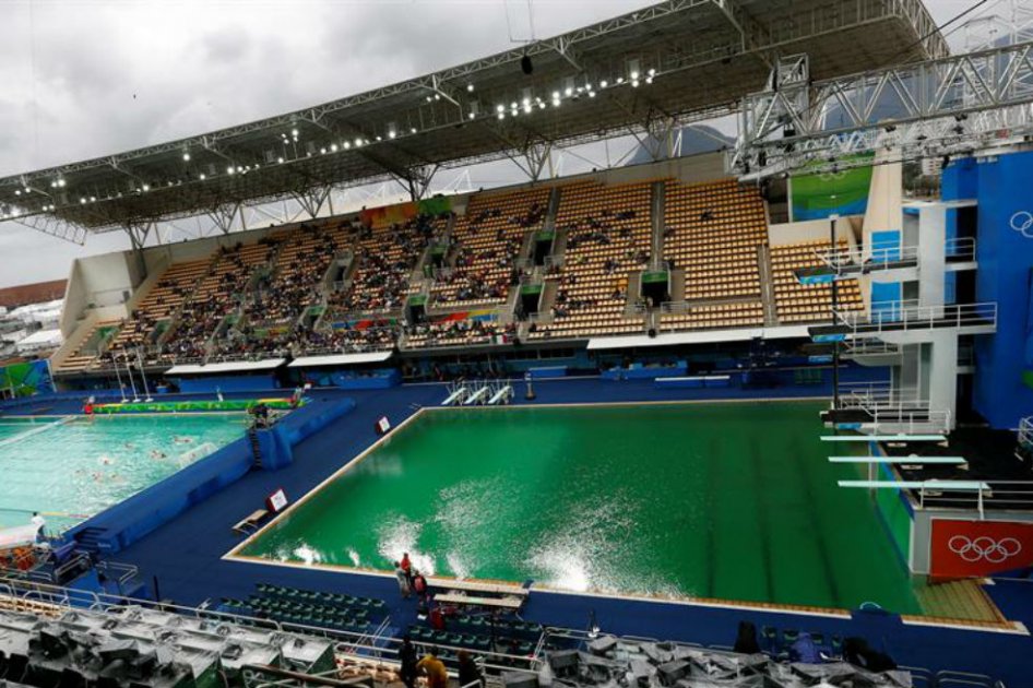 Alerta por color verde de piscinas olímpicas de saltos en los Juegos de Río