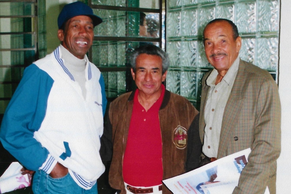 Delio 'Maravilla' Gamboa, Alfonso Sepúlveda y Efraín 'Caimán' Sánchez, tres leyendas del fútbol colombiano.