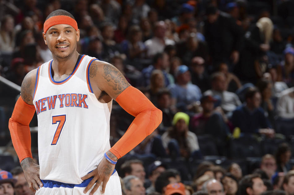 Carmelo Anthony se convirtió en el sexto jugador más joven que alcanzó la marca de los 20.000 puntos y el cuadragésimo en la historia de la liga que lo consigue. Foto: AFP
