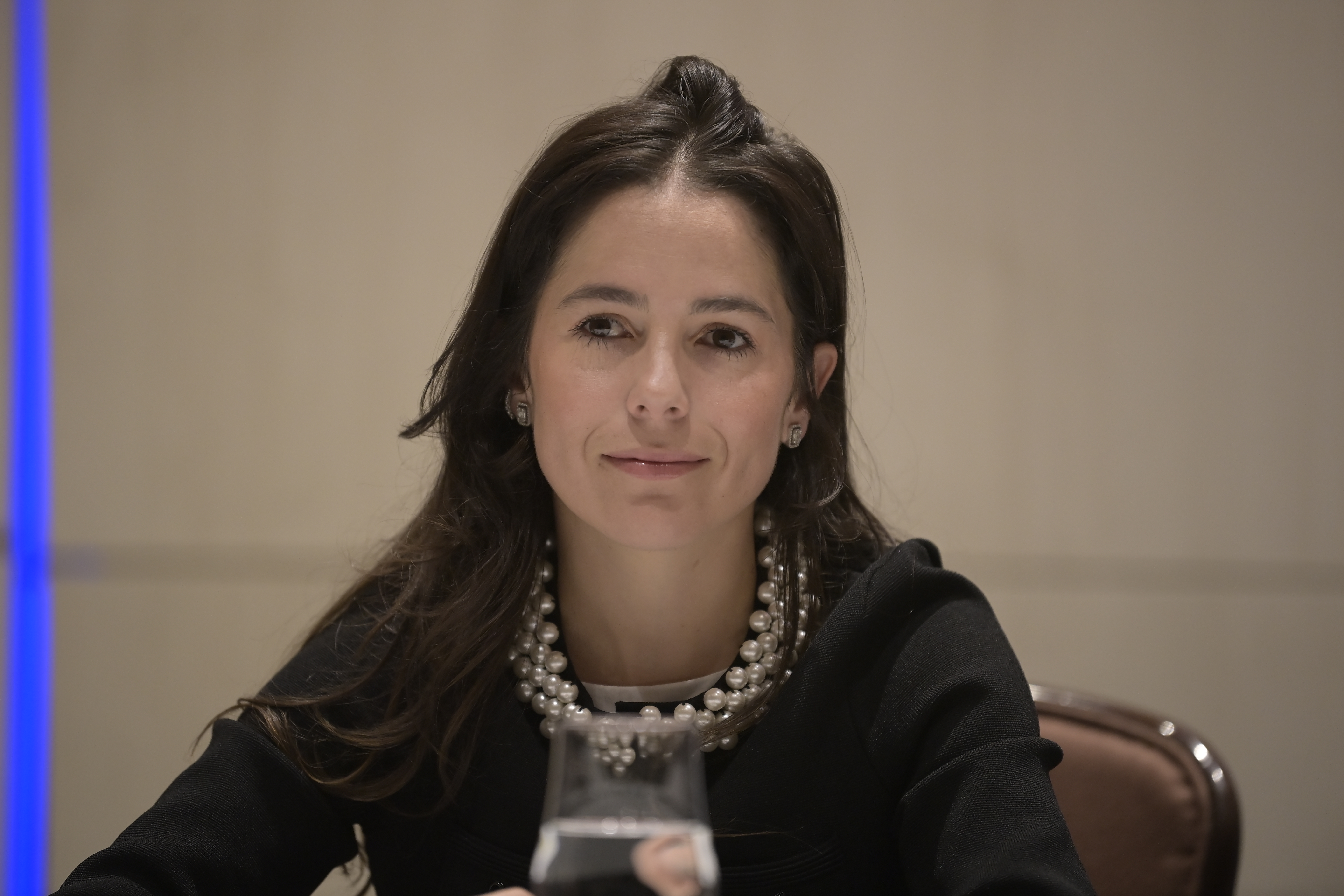 Hija de Germán Vargas Lleras, durante el lanzamiento del libro ‘La voz que permanece’, una compilación de columnas del exvicepresidente publicadas en El Tiempo entre 2022 y 2026.