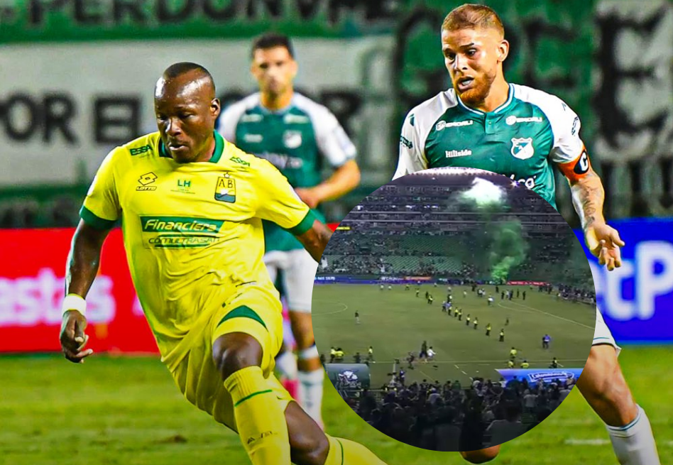 Cali y Bucaramanga igualaron en caos: expulsados e invasión del campo por hinchas, en video