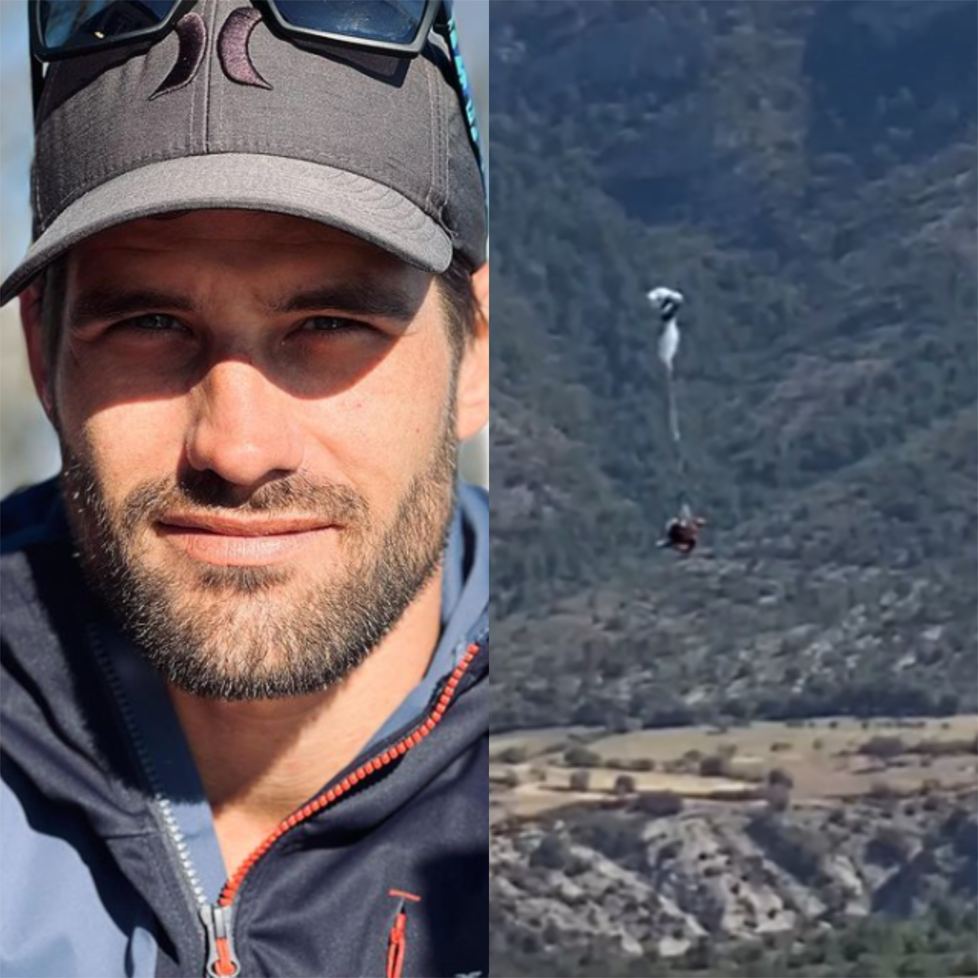 Kevin Philipp, un paracaidista profesional, estuvo a punto de morir debido al fuerte viento que enredó su paracaídas.