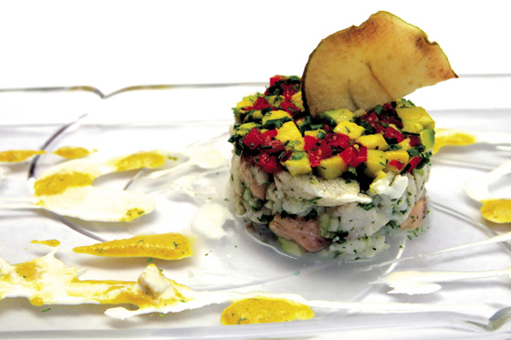 Tartare de pescados con manzana