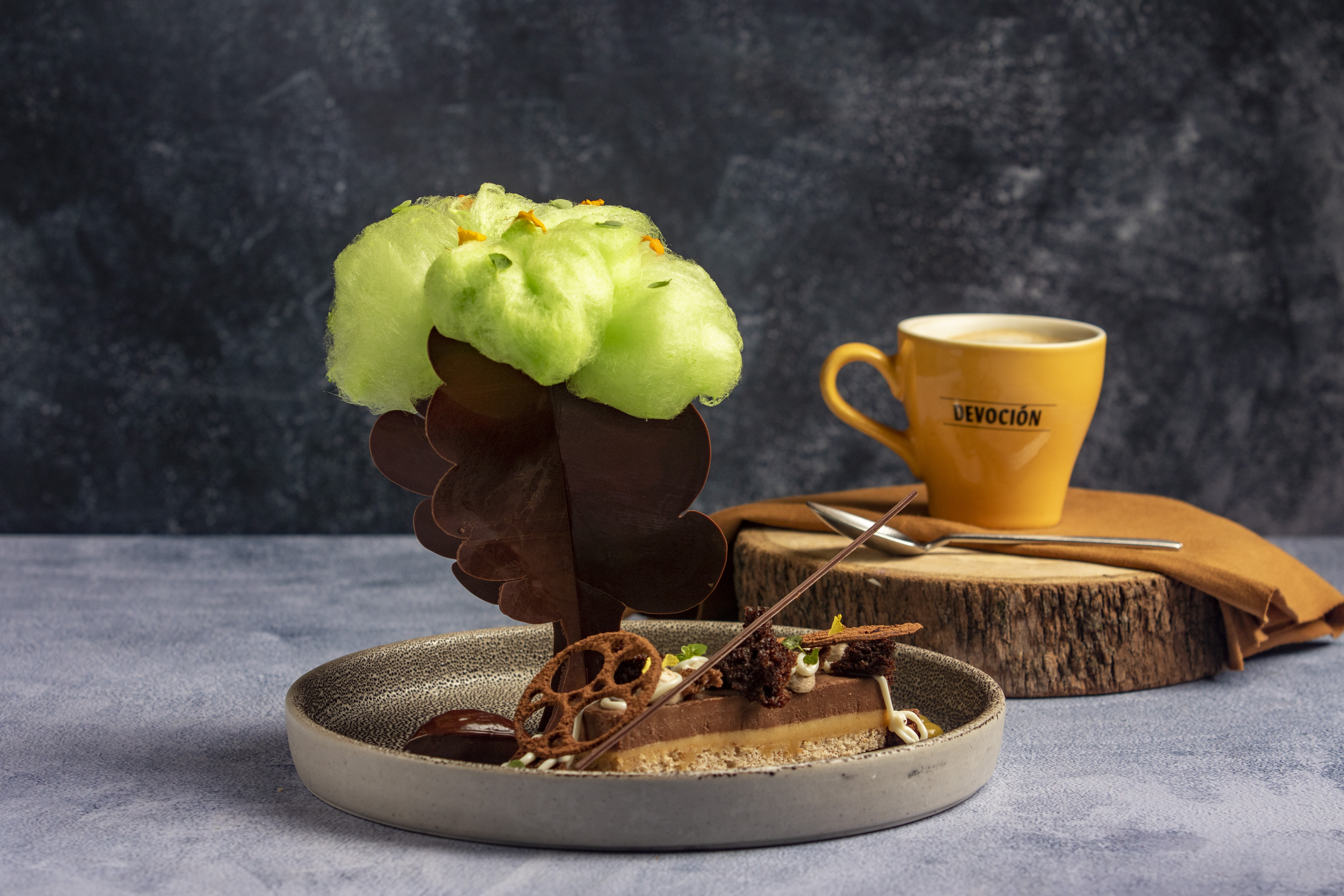 Postre de La Ventana, el restaurante del Hilton Bogotá, inspirado en el Amazonas.