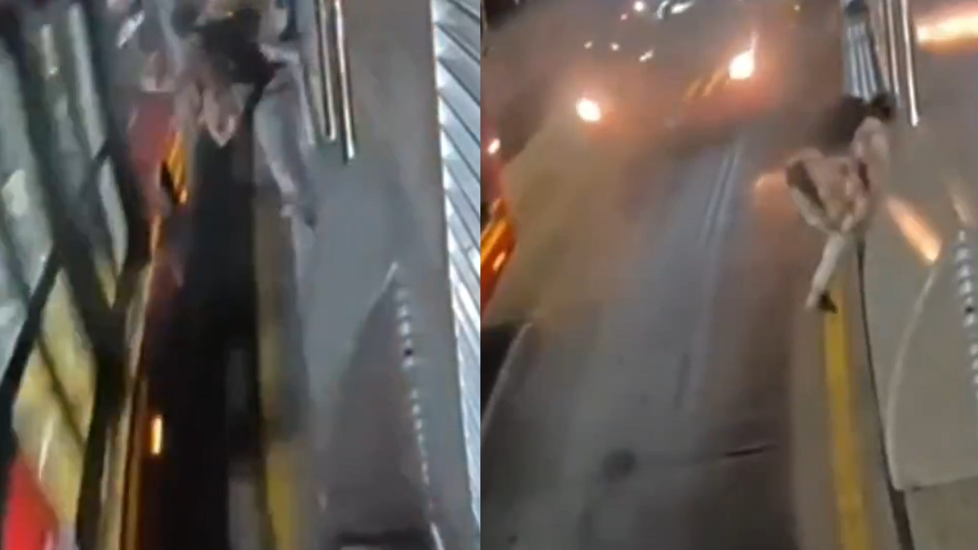 Joven por poco muere al intentar colarse en estación de Transmilenio