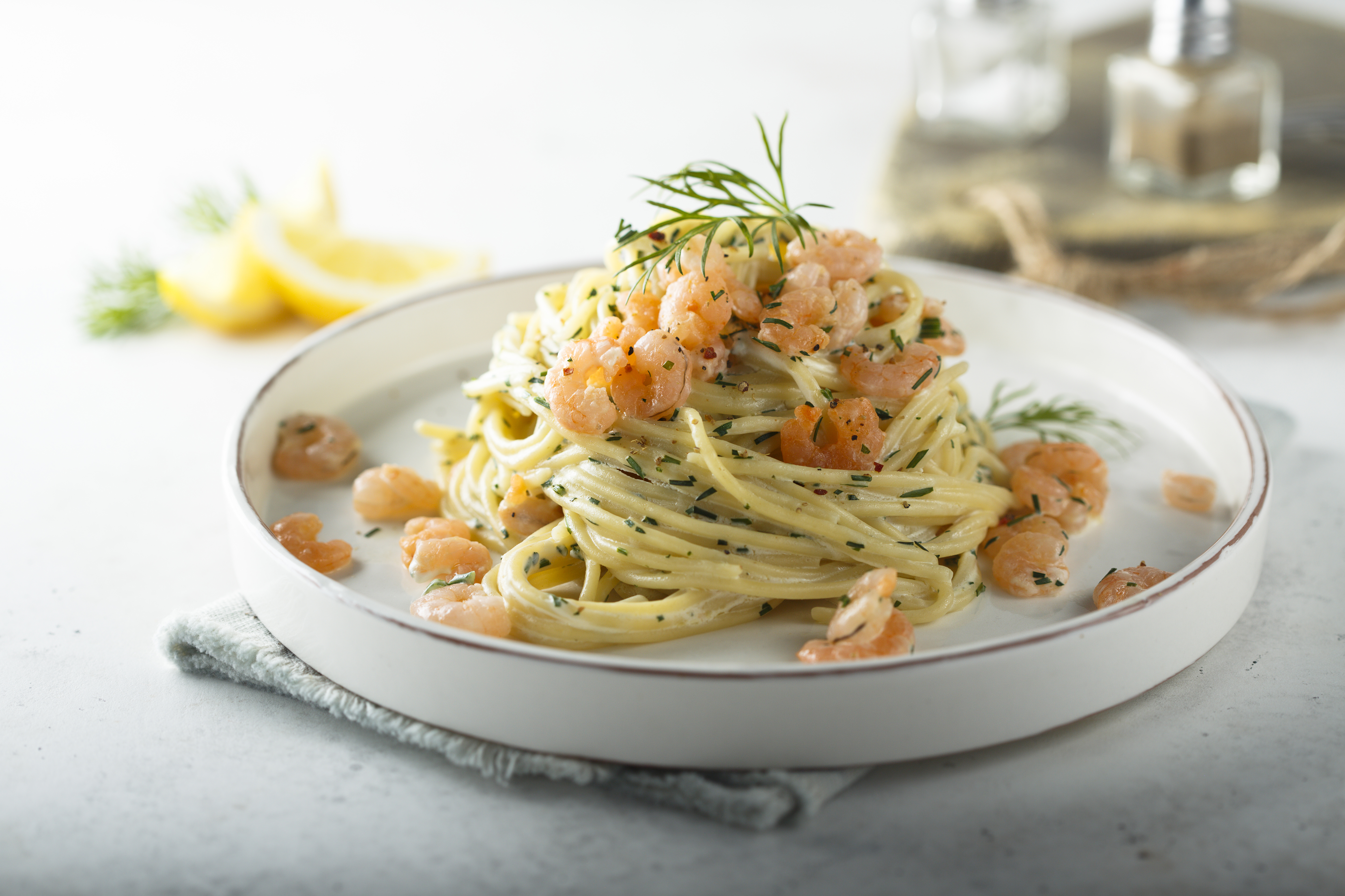Pasta con camarones