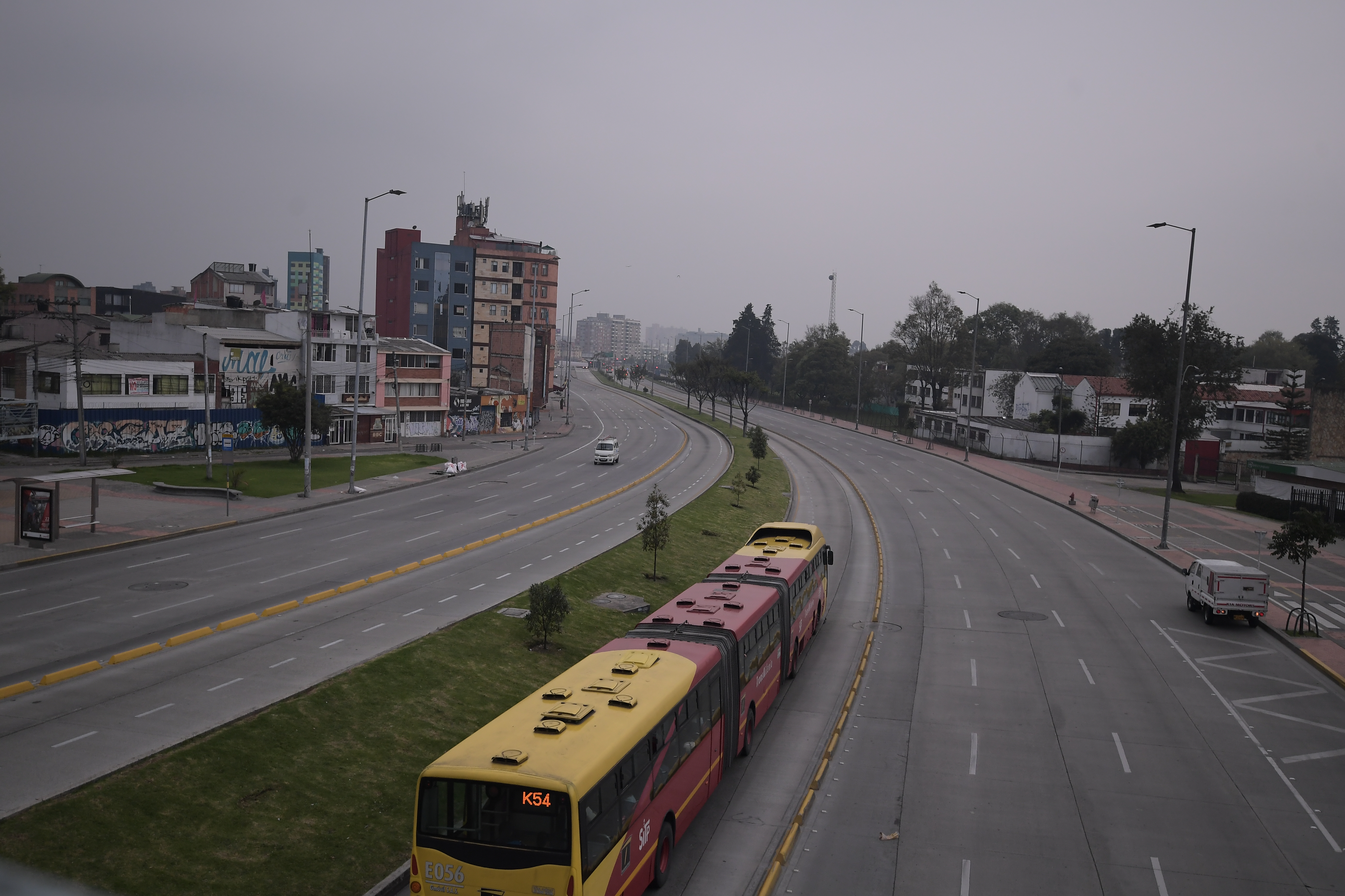 Aspectos generales de Bogotá, en el primer día del simulacro de aislamiento preventivo, a causa del coronavirus.