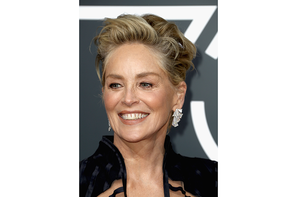 Sharon Stone en los Globo de Oro 2018. / AFP