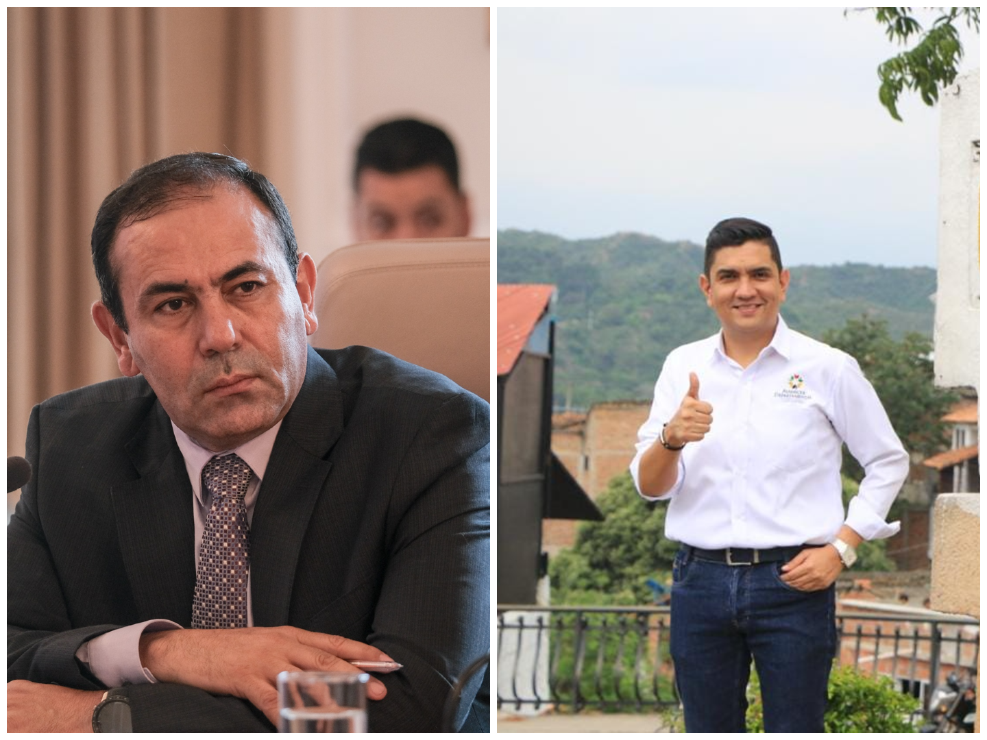 El gobernador de Santander, Juvenal Díaz Mateus, y al alcalde (e) de Girón Santander, Fredy Norberto Cáceres Arismendy