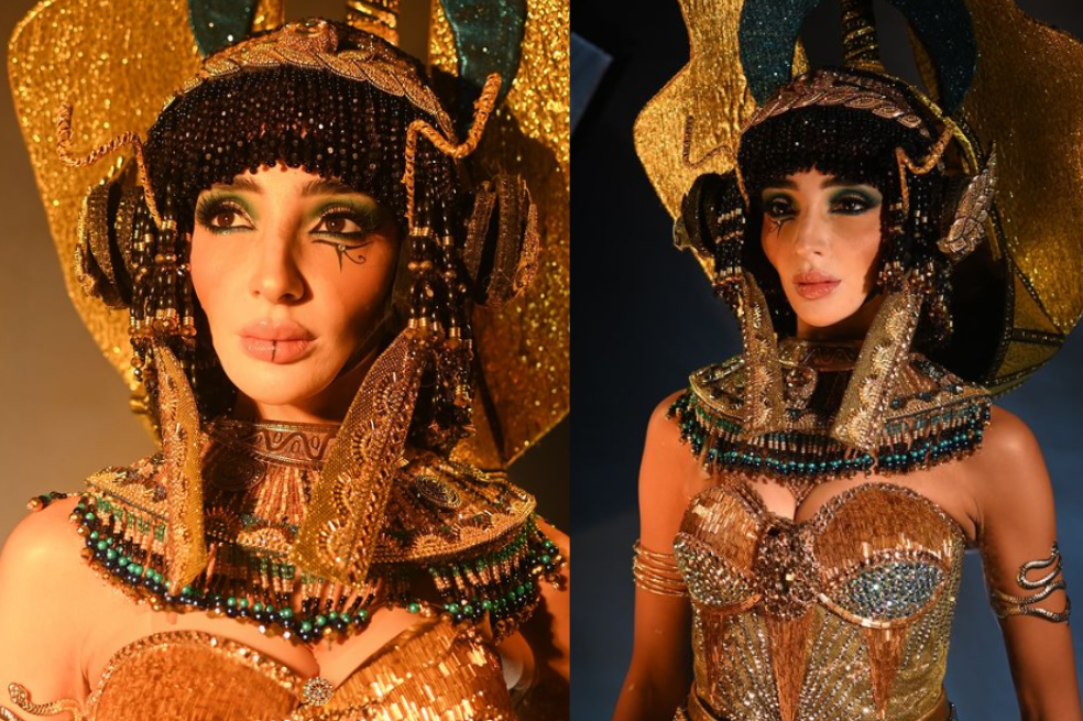 Logina Salah conmociona a los seguidores del certamen de belleza Miss Universe al presentar su traje típico basado en la poderosa  Cleopatra.