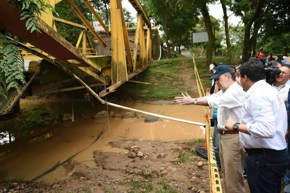 Santos ordena construcción de dos puentes provisionales sobre Río Charte, en Casanare