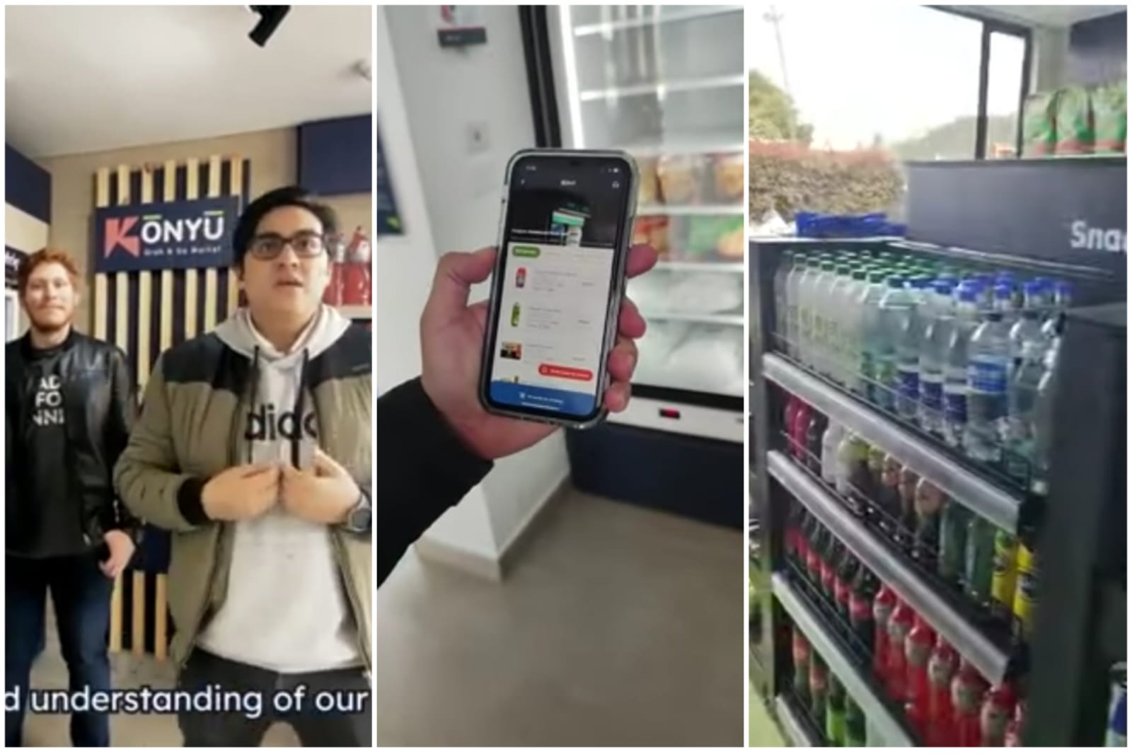 Así se ve el establecimiento y la aplicación con la que se puede hacer ingreso al minimarket y hacer consumo de los productos.