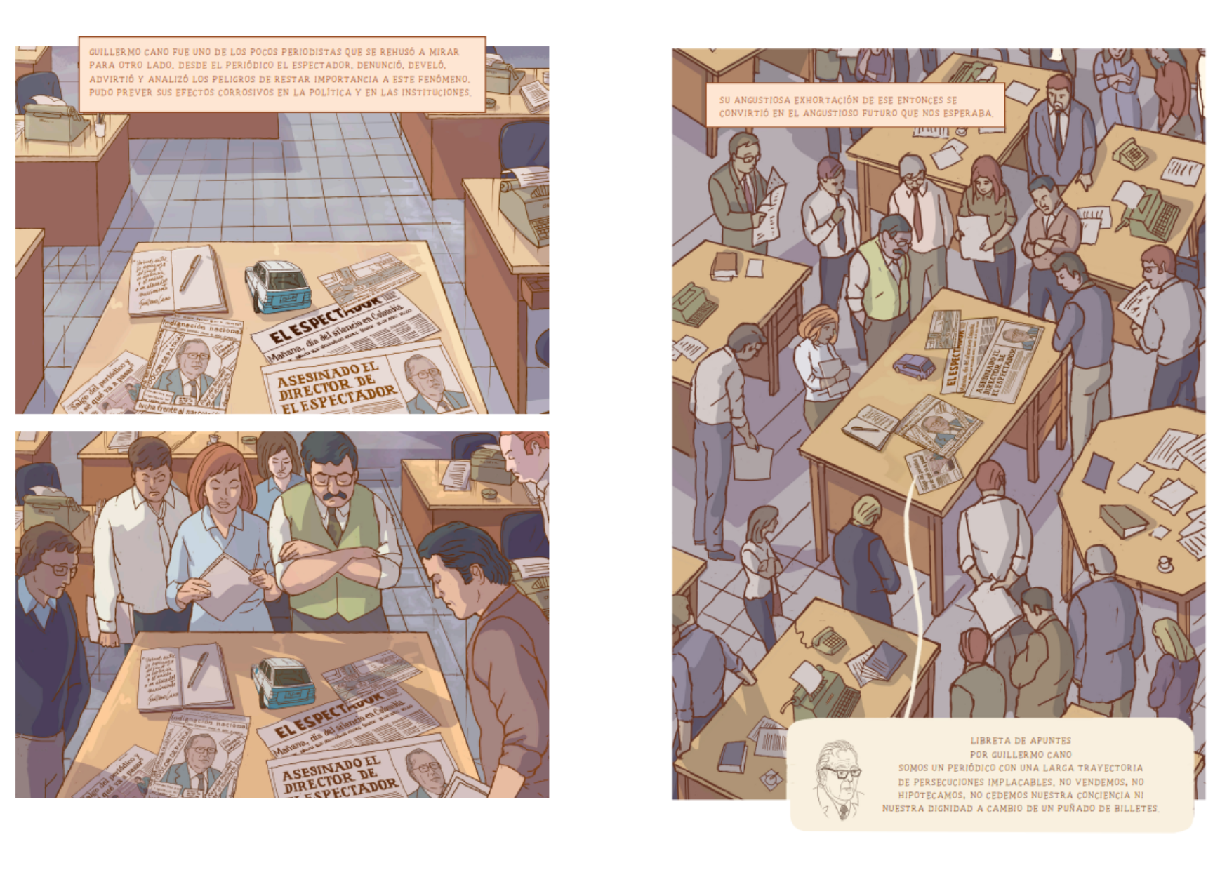 La novela gráfica Garzón, el duelo imposible contó con el apoyo del Ministerio de las Culturas, la Biblioteca Nacional de Colombia y la FLIP.