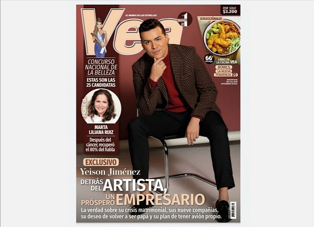 Portada de Yeison Jiménez en la revista Vea. 'Detrás del artista, un próspero empresario'