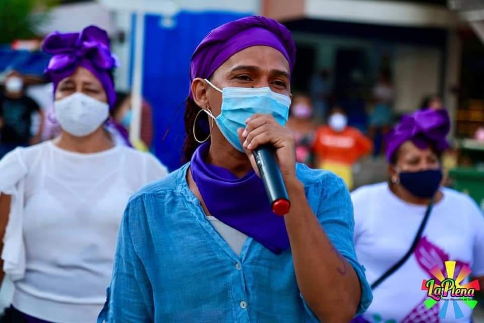 Christina Cantillo durante las movilizaciones del 25 de noviembre.