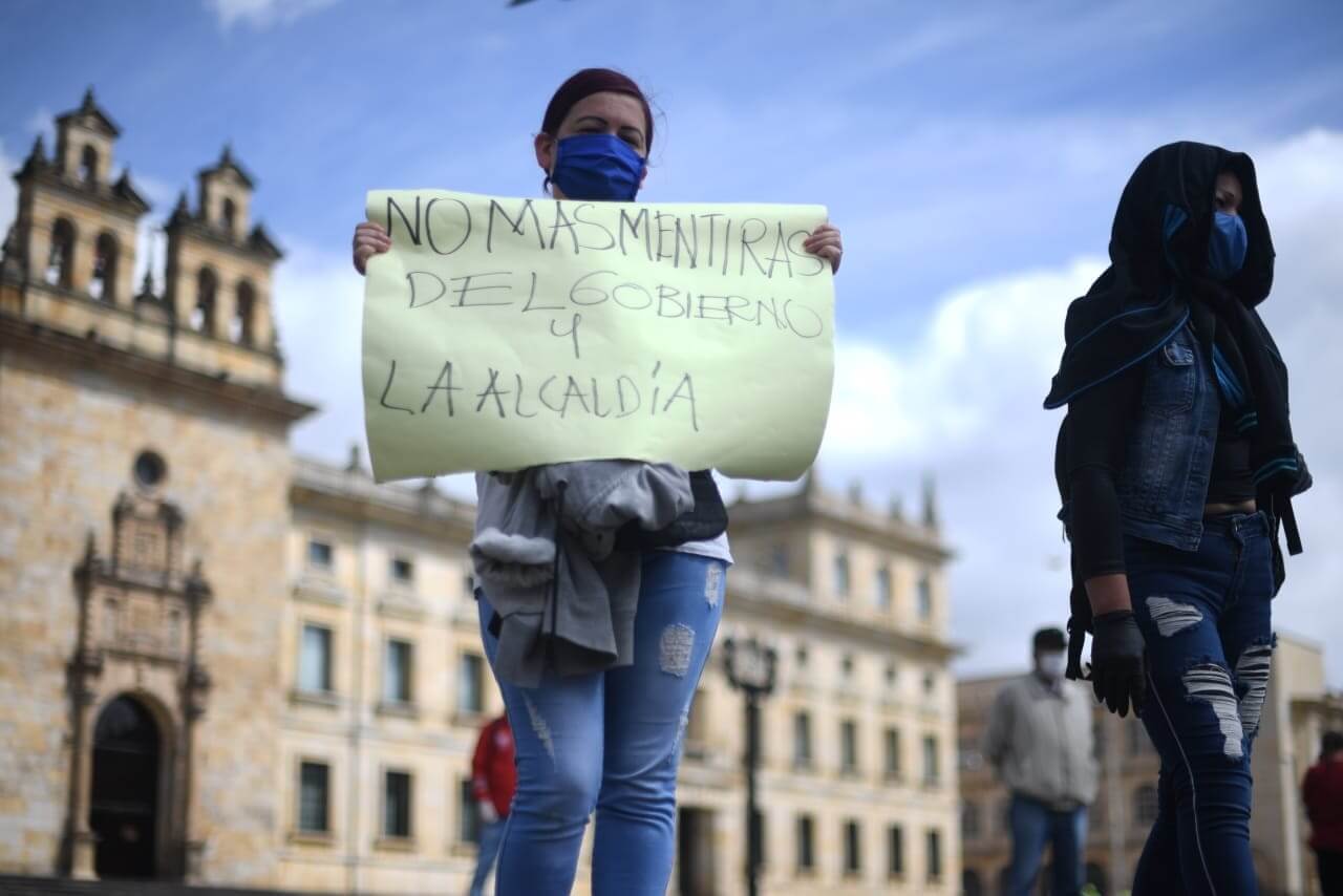 En imágenes: trabajadores sexuales protestan en la Plaza de Bolívar