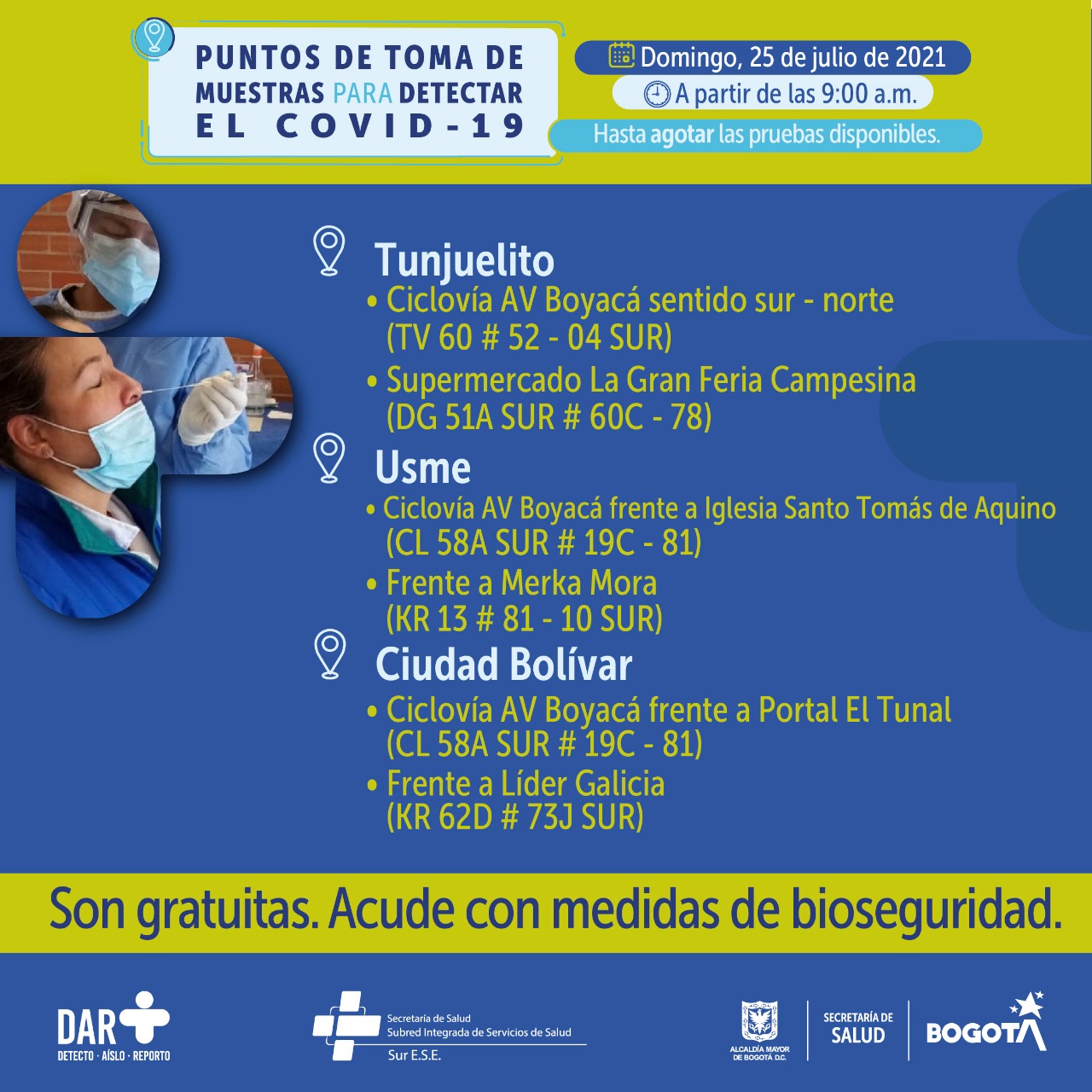 Pruebas Covid gratuitas