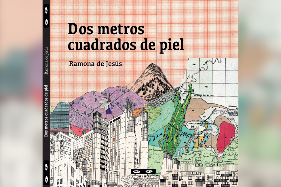 Cubierta del libro "Dos metros cuadrados de piel" de la poeta Ramona de Jesús.