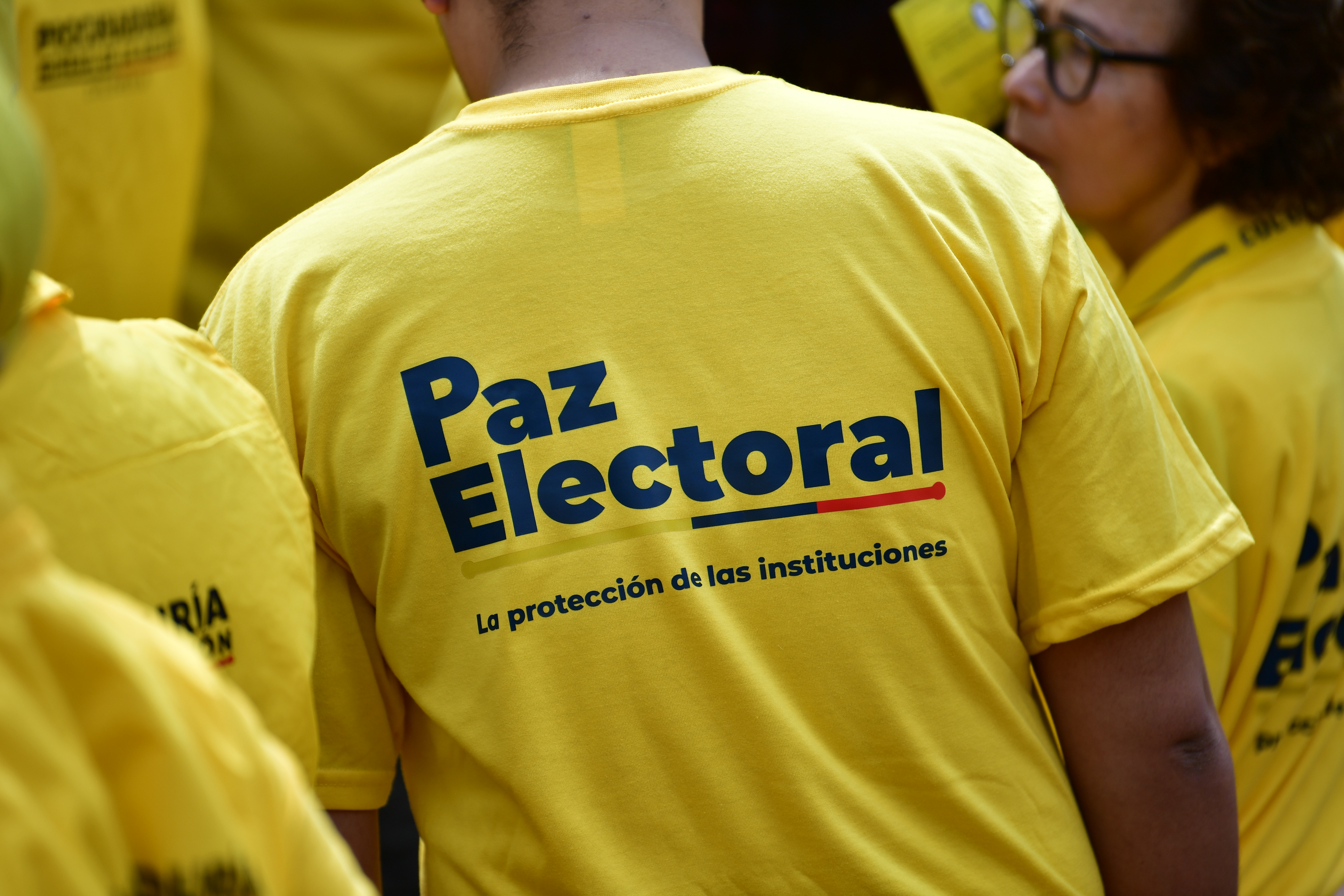 Rueda de prensa para hacer un llamado a la Paz Electoral previo a las elecciones 2026, en el acto realizado en la registraduría asistió Gregorio Eljach, Procurador General, Hernán Penagos, Registrador Nacional y Andrés Castro, Personero de Bogotá