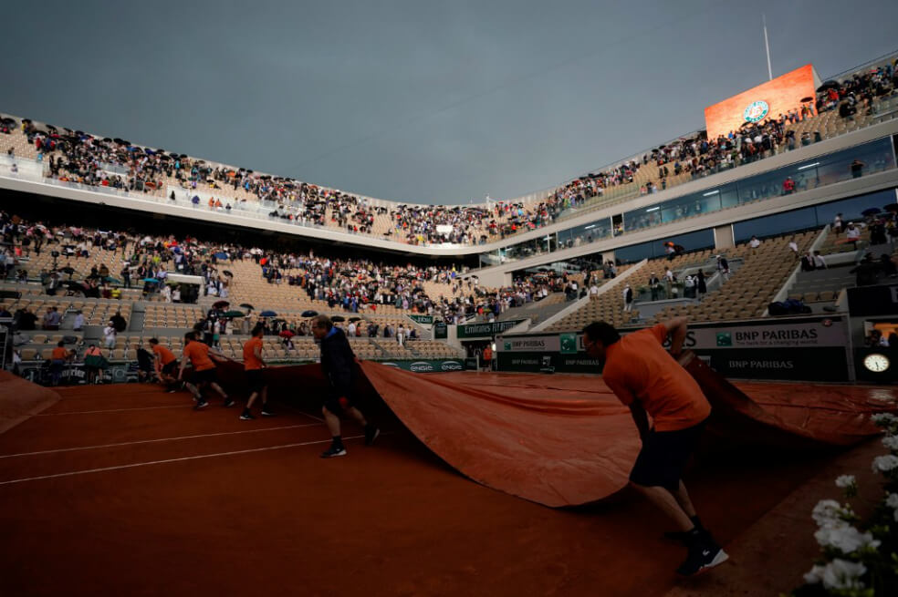 La llegada de una tormenta interrumpe los partidos en Roland Garros