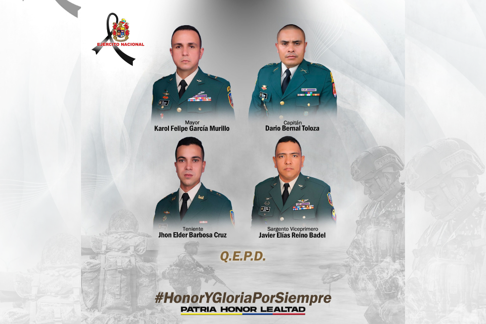 Recuperan los cuerpos de los cuatro militares muertos en accidente en Chocó