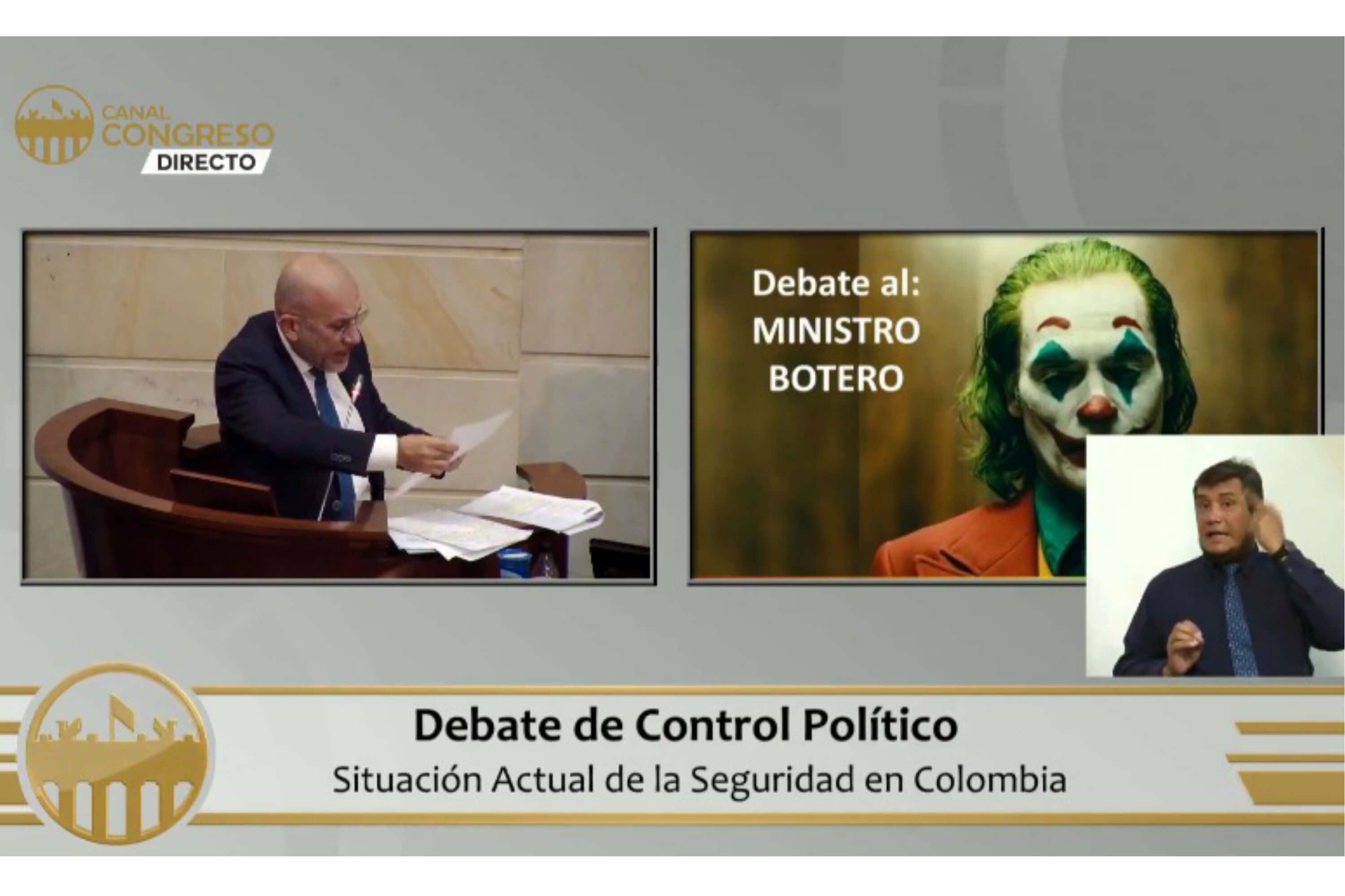 El senador Roy Barreras fue el citante al debate al ministro Botero.