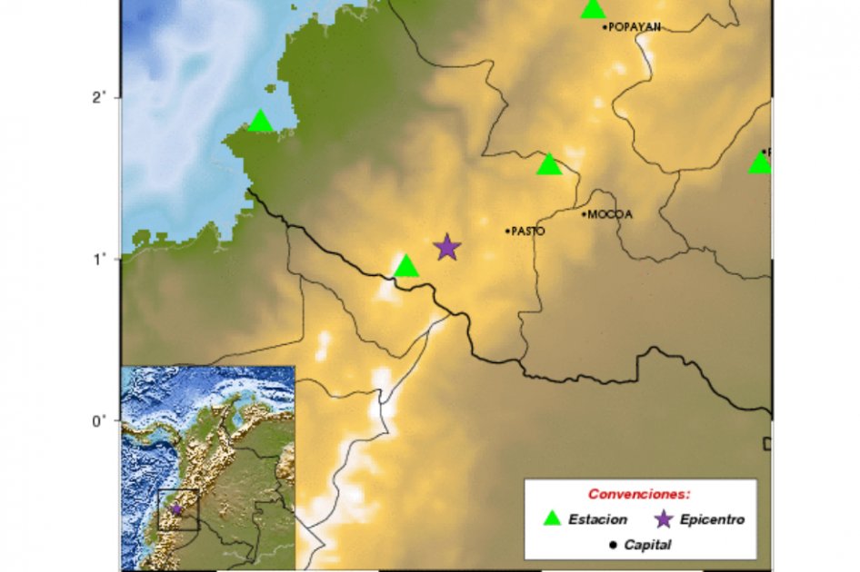 Temblor de 6,9 se registró en el país