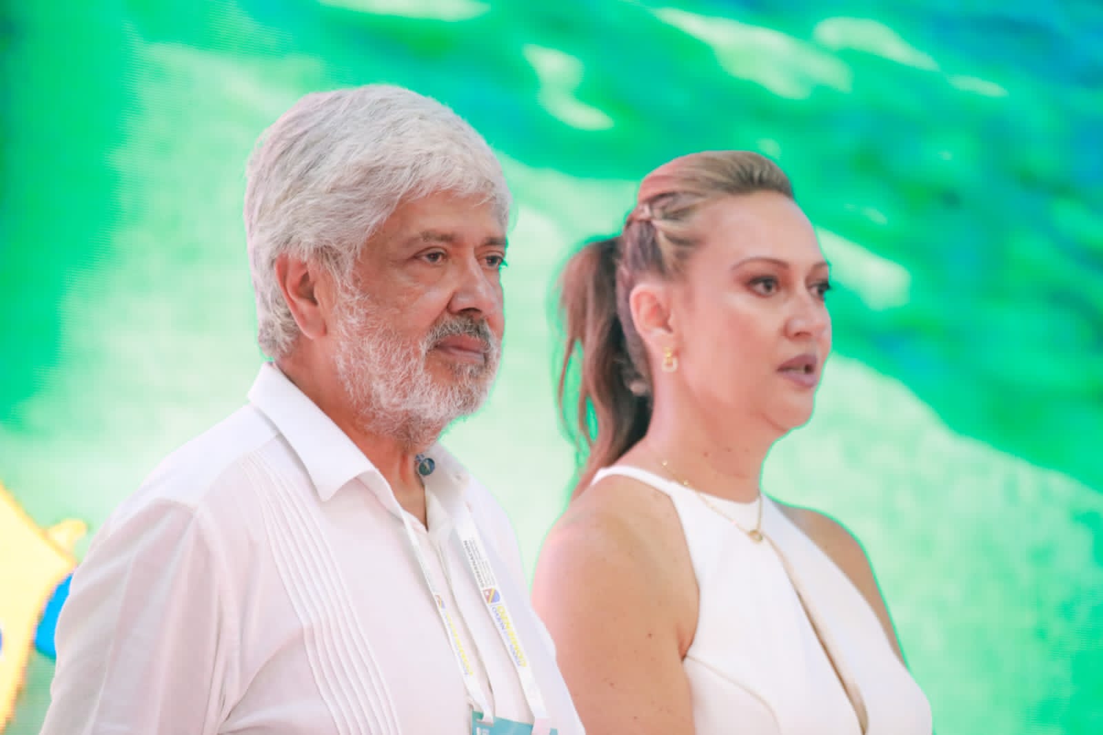 El ministro de Comercio, Industria y Turismo, Germán Umaña Mendoza, y la presidenta de Anato, Paula Cortés, durante la instalación del Congreso del gremio de agencias de viajes y turismo.
