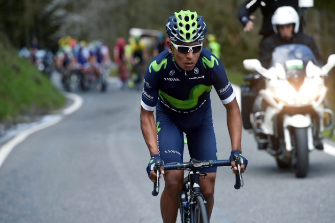Nairo Quintana hizo parte de la fuga en la Ruta del Sur. Foto: Movistar